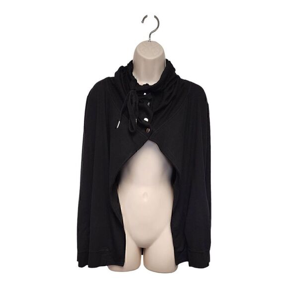 Cable & Gauge Women Long Sleeve Flyaway Jacket Black Size Small Petite - Picture 3 of 9